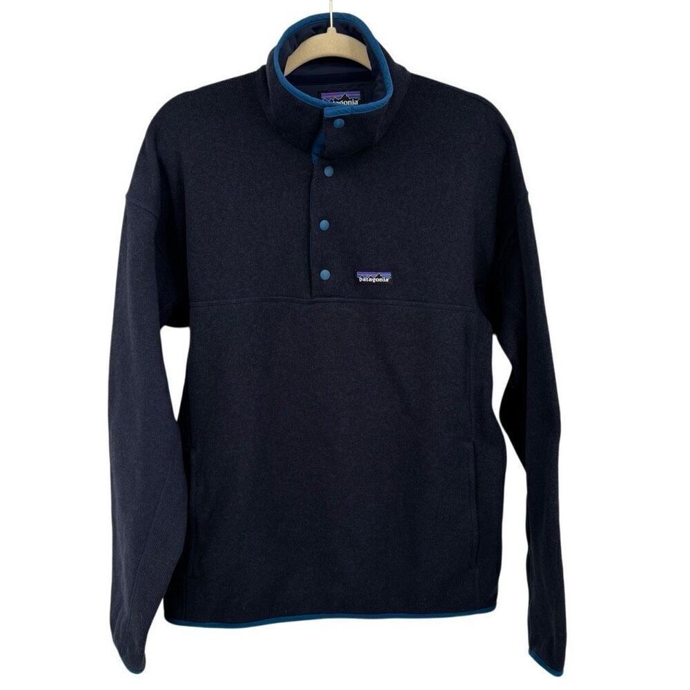 Patagonia‎ Men’s Snap Pullover Better Sweater Fleece Kangaroo Pocket Blue Medium